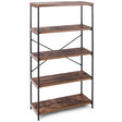 Multipurpose Open Bookcase Industrial Rack Wide Standing Storage Shelf-Brown