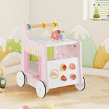 Multifunctional Ice Cream Cart Toy with Sweet Accessories and Smooth Wheels-Pink