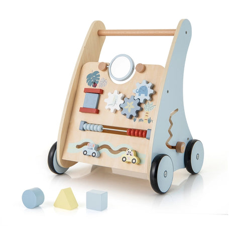 Wooden Baby Walker with Storage for Motor Skill Development