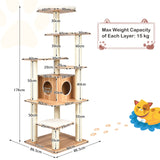 Modern Cat Climbing Tree with Scratch Resistant Sisal Rope Column for Cats