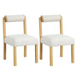 Wooden Dining Chair with Rubber Wood Frame and Cylinder Back Set of 2-White