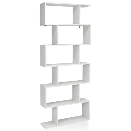 6-tier Bookshelf with Anti-Tipping Device for Office