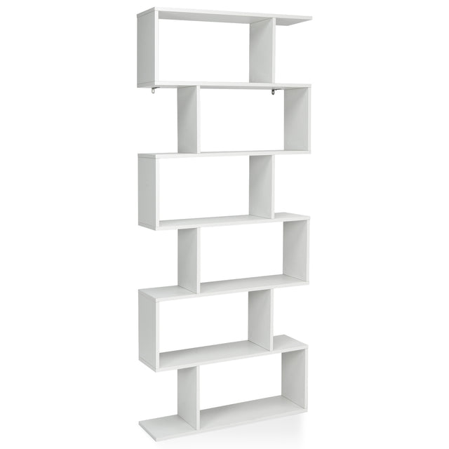 6-tier Bookshelf with Anti-Tipping Device for Office