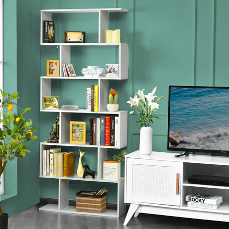 6-tier Bookshelf with Anti-Tipping Device for Office