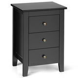 Nightstand End Beside Table Drawers Modern Storage Bedroom Furniture-Black