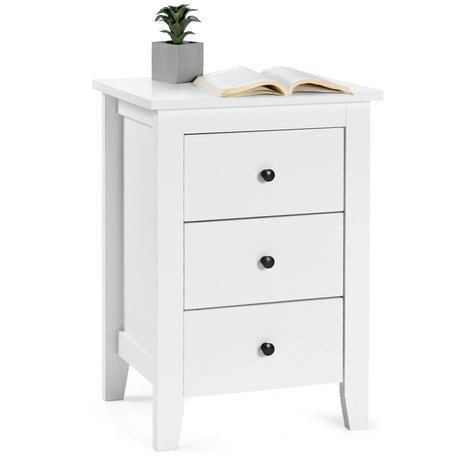 Nightstand End Beside Table Drawers Modern Storage Bedroom Furniture