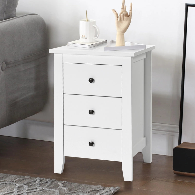 Nightstand End Beside Table Drawers Modern Storage Bedroom Furniture