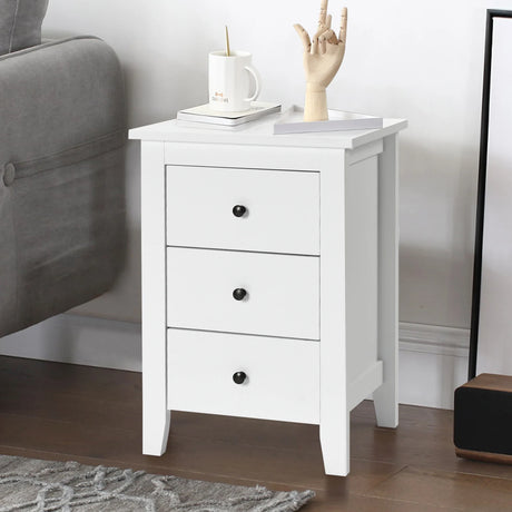Nightstand End Beside Table Drawers Modern Storage Bedroom Furniture