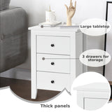 Nightstand End Beside Table Drawers Modern Storage Bedroom Furniture