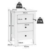 Nightstand End Beside Table Drawers Modern Storage Bedroom Furniture