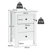 Nightstand End Beside Table Drawers Modern Storage Bedroom Furniture