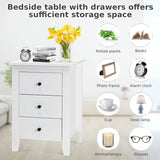 Nightstand End Beside Table Drawers Modern Storage Bedroom Furniture