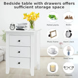 Nightstand End Beside Table Drawers Modern Storage Bedroom Furniture