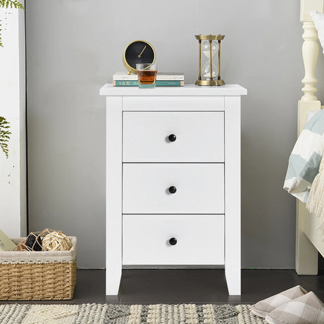Nightstand End Beside Table Drawers Modern Storage Bedroom Furniture