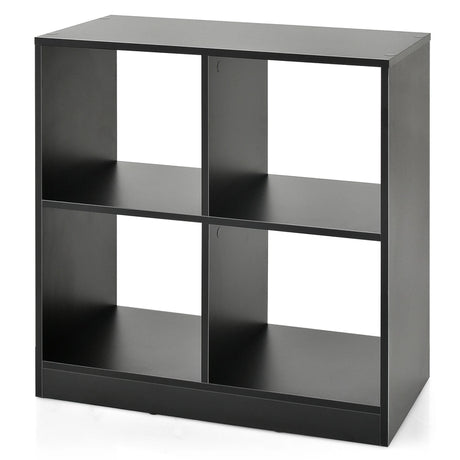 4-Cube Kids Bookcase with Open Shelves-Black
