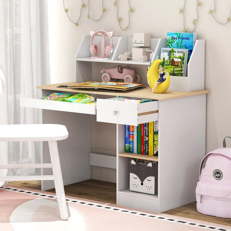 Wooden Study Desk for Kids and Teens-Natural