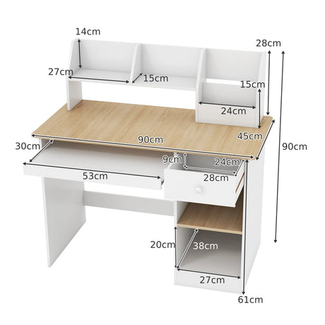 Wooden Study Desk for Kids and Teens-Natural