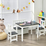Children Activity Table with 2 Chairs and 1 Storage Bench