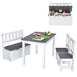 Children Activity Table with 2 Chairs and 1 Storage Bench