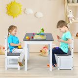 Children Activity Table with 2 Chairs and 1 Storage Bench