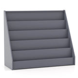 5 Tier Kids Bookshelf with Anti-Toppling Devices for Kids Room-Grey