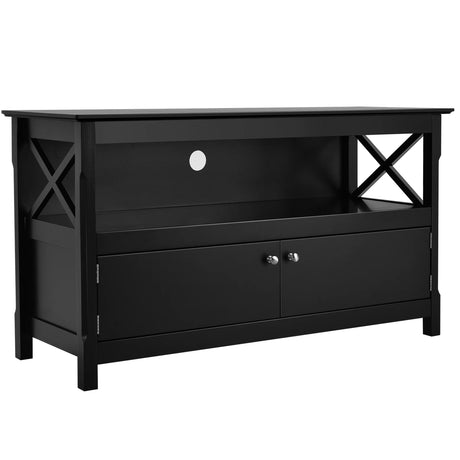 Media Console Cabinet with Cable Management Hole for Living Room-Black