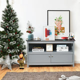 Media Console Cabinet with Cable Management Hole for Living Room-Grey