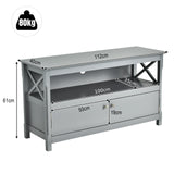 Media Console Cabinet with Cable Management Hole for Living Room-Grey