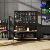 121 x 61 CM Workbench with 3 PCS Pegboard and Drawer-Black