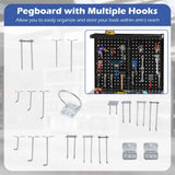 81 x 41 CM Workbench with Pegboard and Drawer and Shelves-Black