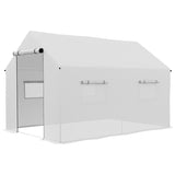 Outsunny Polyethylene Walk-in Polytunnel Greenhouse, 2 x 3(m), White