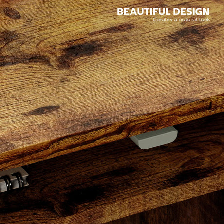 HOMCOM Boxy Work Desk, with Shelf - Wood-Effect