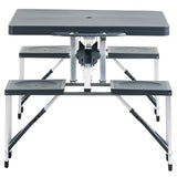 Outsunny Camping 4-Seat Table Set W/Chairs-Black/Grey