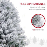 HOMCOM 3ft Snowy Tabletop Christmas Tree, with LED Lights