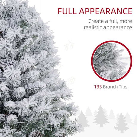 HOMCOM 3ft Snowy Tabletop Christmas Tree, with LED Lights