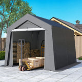 Outsunny 3.6 x 2.1m Portable Outdoor Shed, with Window - Dark Grey