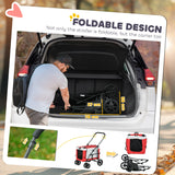 PawHut Foldable Dog Stroller, Pet Travel Crate, with Detachable Carrier, Soft Padding, for Mini, Small Dogs - Red