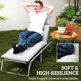 Outsunny Sun Lounger Cushions Only, 190x56x10cm Garden Lounge Chair Cushions, UPF20+ 220gsm Fabric, Thick Sunbed Replacement Pads with 6 Ties, Light Grey