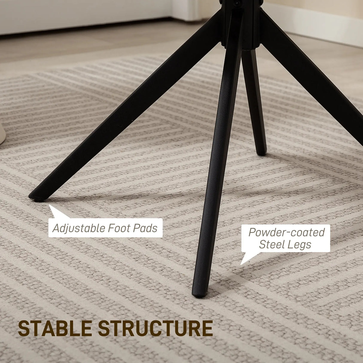 HOMCOM 360 Degree Swivel Accent Chair, Teddy Fleece Fabric Armchair, Upholstered Tufted Vanity Chair with Steel Legs for Living Room, Bedroom, Home Office, White