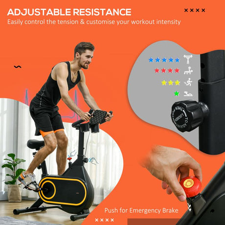 SPORTNOW Magnetic Indoor Cycling Bike, Exercise Bike with Silent Flywheel, LCD Display, Tablet Holder, Comfortable Seat