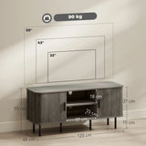 HOMCOM TV Stand Cabinet for TVs up to 55 Inches, TV Unit with Storage Shelves and Cupboard for Living Room, Grey