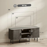 HOMCOM TV Stand Cabinet for TVs up to 55 Inches, TV Unit with Storage Shelves and Cupboard for Living Room, Grey
