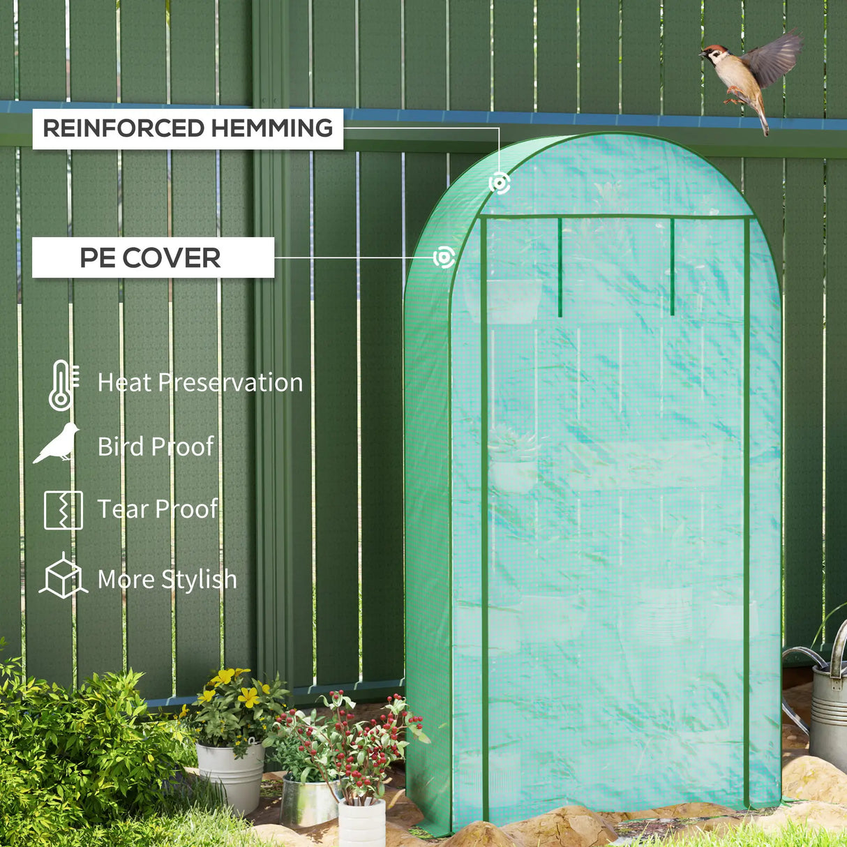 Outsunny Four Shelf Mini Greenhouse - Green