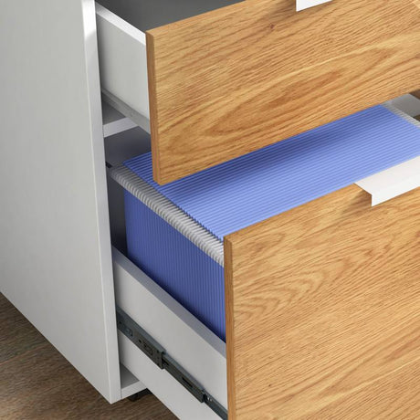 HOMCOM Two-Drawer Lockable Filing Cabinet - Wood Effect