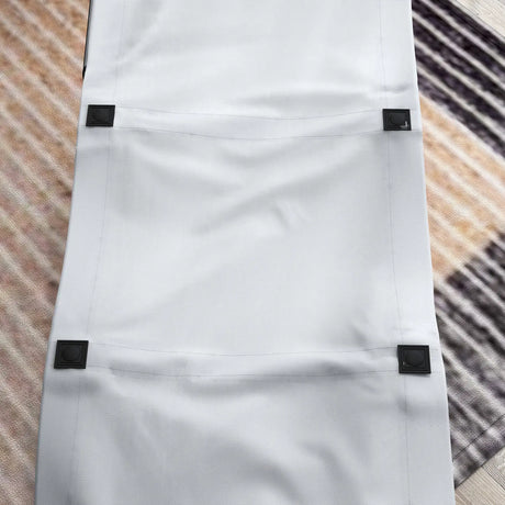 Outsunny Camping Bed for Adults, Single Folding Camp Bed, Portable Camping Cot with Side Pocket, Headrest and Oxford Seat for Outdoor, Travel, Fishing, Light Grey