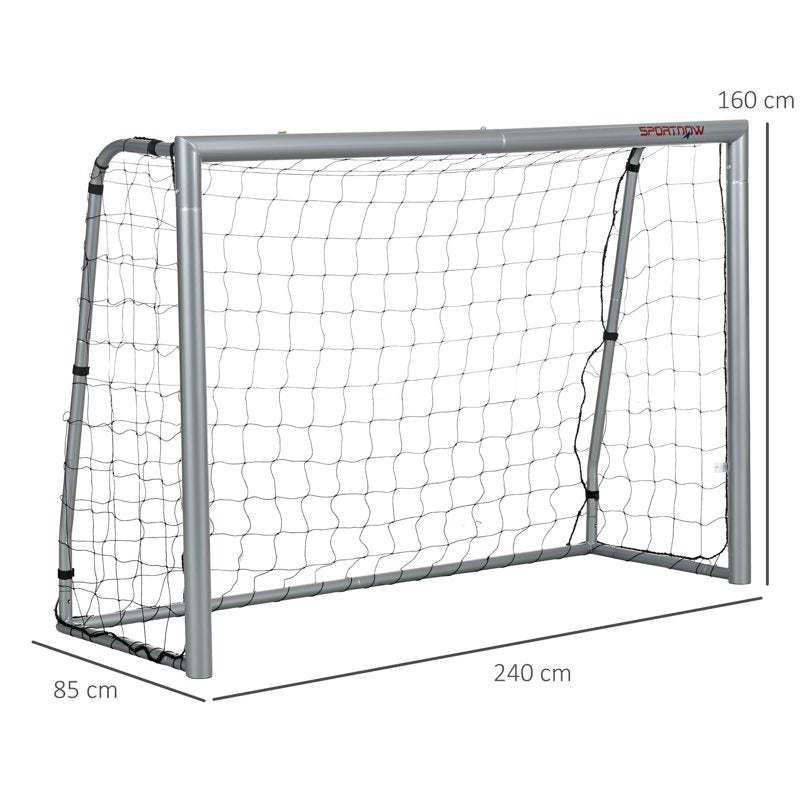 SPORTNOW 8ft x 5ft Football Goal, Set of 2 Football Net for Garden, Training Goal with Ground Stakes, Steel Frame