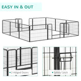 PawHut 12 Panels Heavy Duty Puppy Playpen, for Small Dogs, Indoor and Outdoor Use - Silver