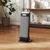 HOMCOM Ceramic Space Heater, 2000W Fan Electric Heater with 4 Modes, Adjustable Thermostat, 55 Oscillation, Tip-Over and Overheat Protection for Bedroom, Home Office, Black