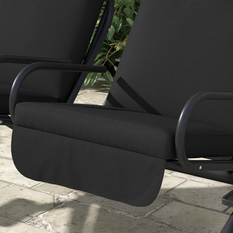 Outsunny Two-Seat Garden Swing Chair, with Protective Canopy - Black