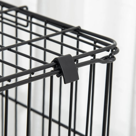 PawHut Four-Tier Small Animal Cage, for Bunnies, Ferrets, Chinchillas w/ Wheels, Tray - Black